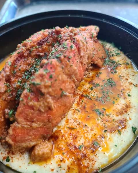 Fried Lobster and Grits 
