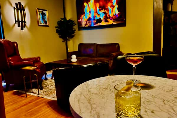 Furniture in the Whiskey Lounge upstairs