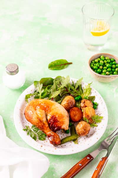 baked chicken with baby potatoes salad