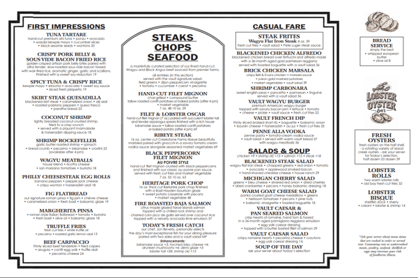 The Vault New Menu 091726