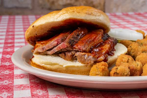 Sliced Brisket Sandwich