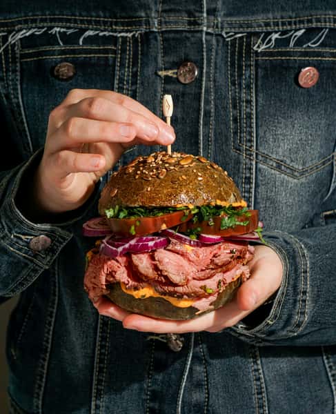 Sliced Brisket Sandwich