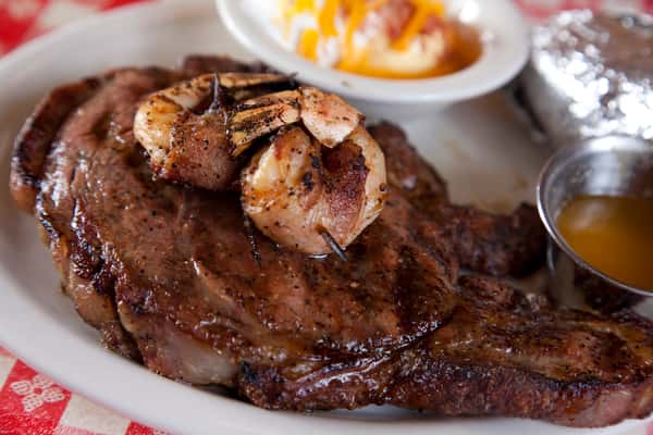 3/4" Ribeye & Shrimp