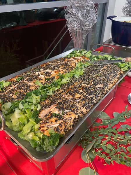 White & Black Sesame Seed Crusted Salmon