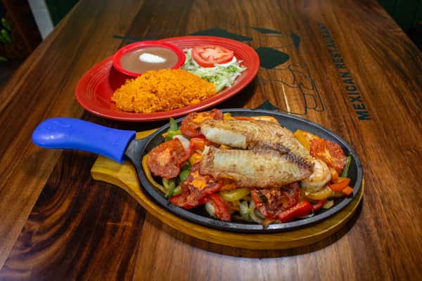 Seafood fajitas