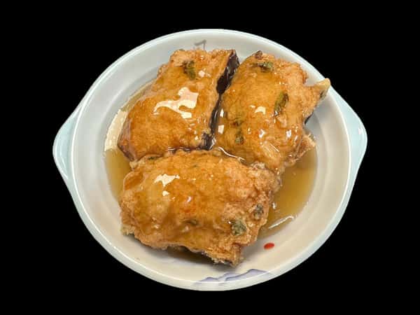 百花釀茄子 / Pan Fried Stuffed Eggplant w/ Shrimp