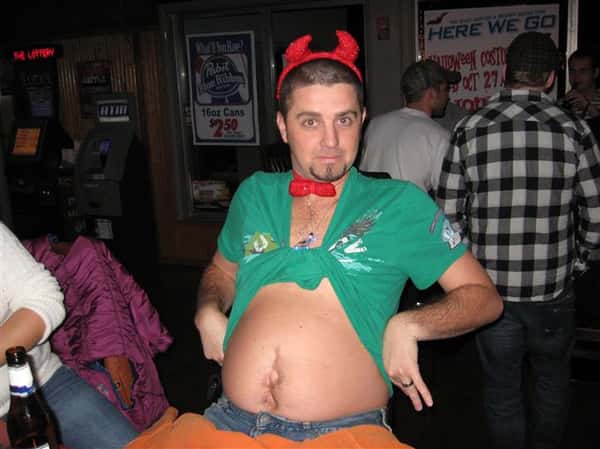 customer dressed up for halloween