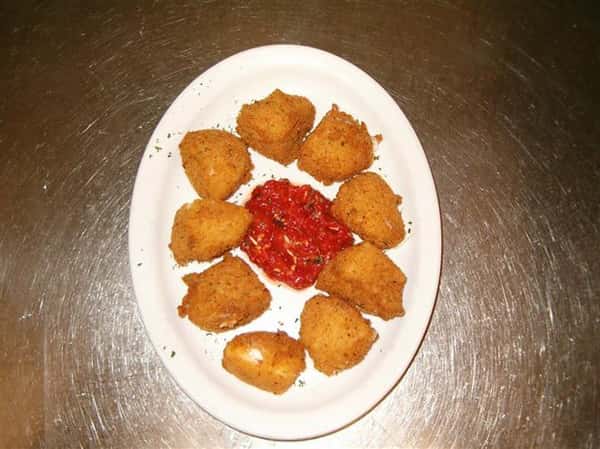appetizer with dipping sauce on a plate