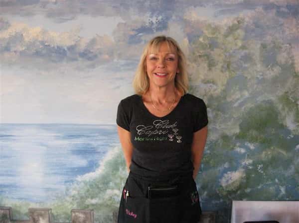 female waitress posing for picture