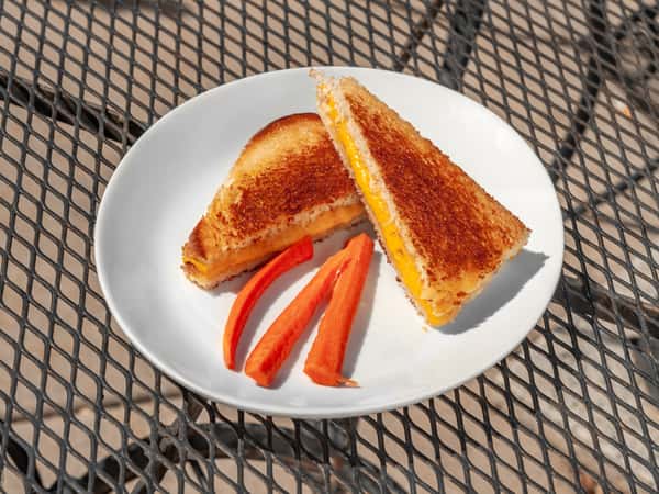 Crustless Grilled Cheese Sandwich with Carrot Slices