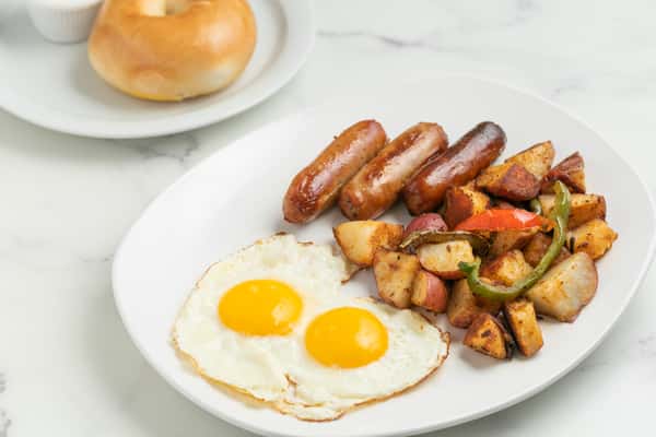 Two Eggs Any Style With Chicken Apple Sausage