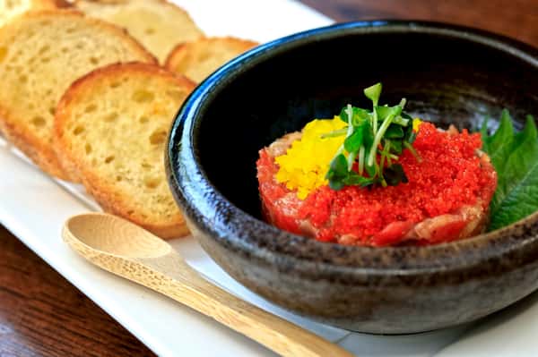 Seafood Tartar with Garlic Bread