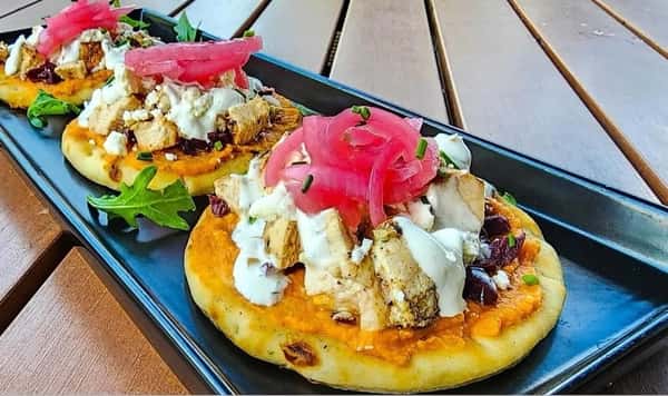 Mediterranean Chicken "Tostadas"
