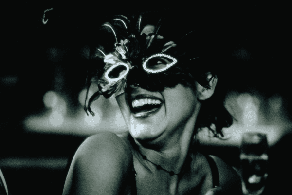 woman wearing a masquerade mask