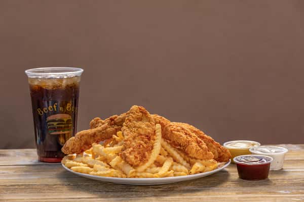 Chicken fritters 'n Chips Combo