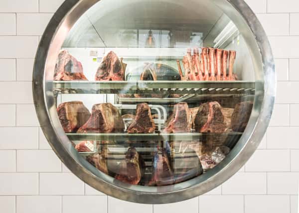 window to dry-aging room