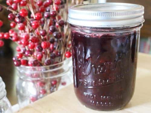 Mason Jar of Cranberry Sauce