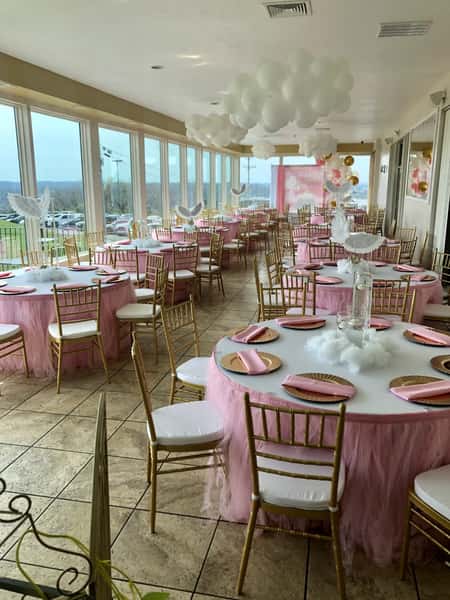 tables set up for wedding