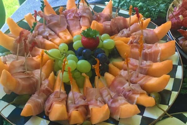 meat wrapped fruit