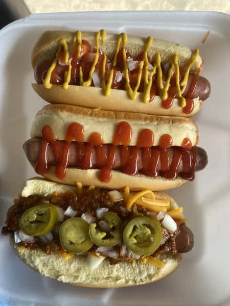 3 hot dogs