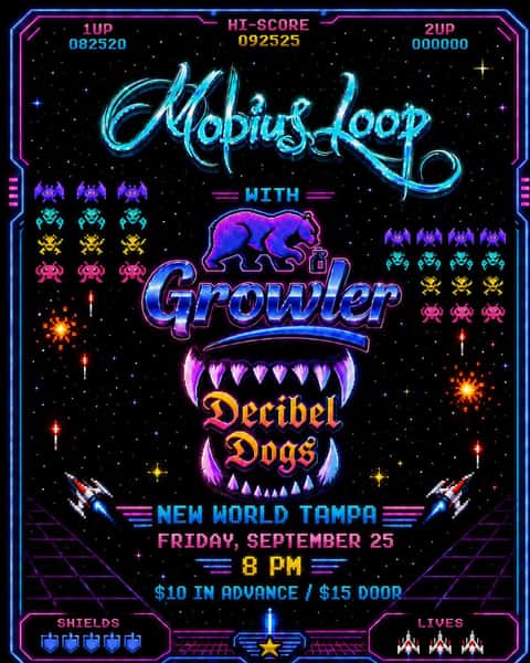 Mobius Loop, Growler, and Decibel Dogs @ New World Music Hall