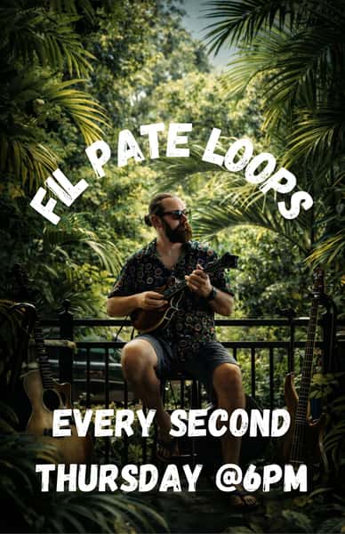 fil pate in a tropical setting with mandolin