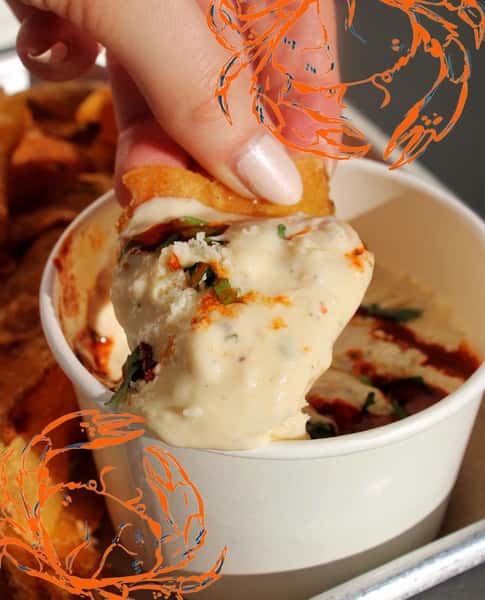 You haven't had Queso until you've had it with Crab 🦀 Our Hot crab queso is so good you won't want it any other way again. 🔥