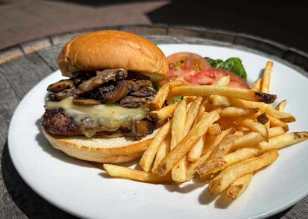 Mushroom Swiss Burger (August Burger of the Month)