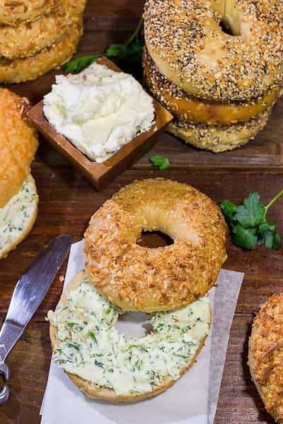 Fresh Bagels and Cream Cheese