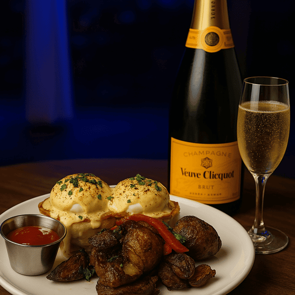 Steak and champagne
