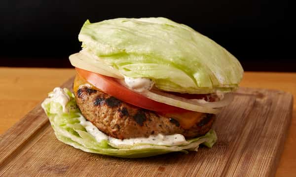 Burger with lettuce and tomato