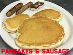 Senior Pancake w/ Bacon or Sausage