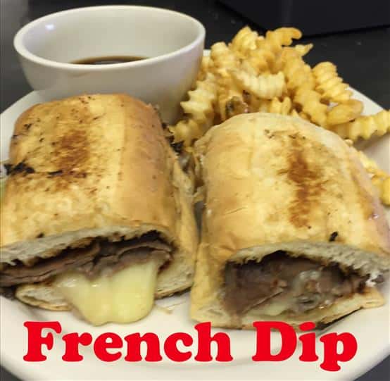French dip sandwich with french fries