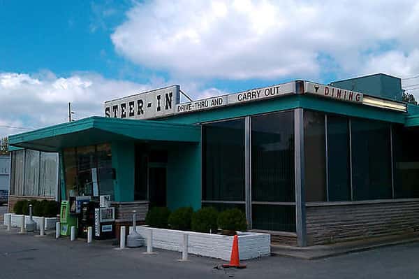 Front entrance with sign