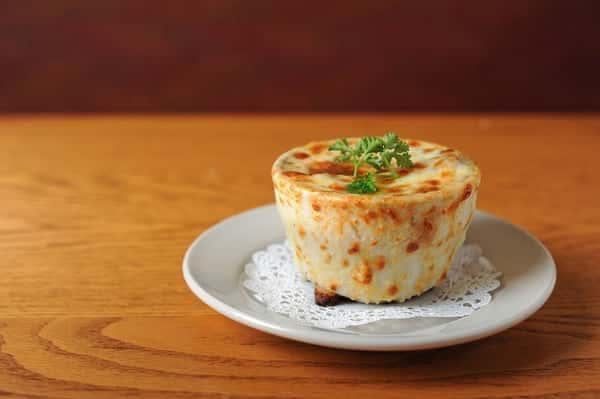 Dessert item in shape of a bowl