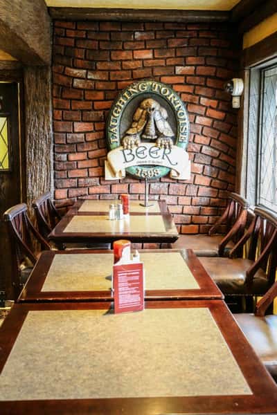 insides of fox & hound restaurant with tables