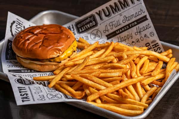 Burger and fries