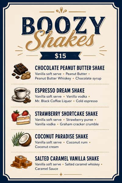 Boozy Milkshakes