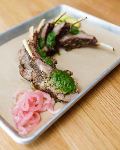 New Zealand Rack of Lamb w/ Fresh Chimichurri Sauce