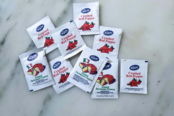 10 Crushed Pepper packets & 10 Parmesan Cheese Packets