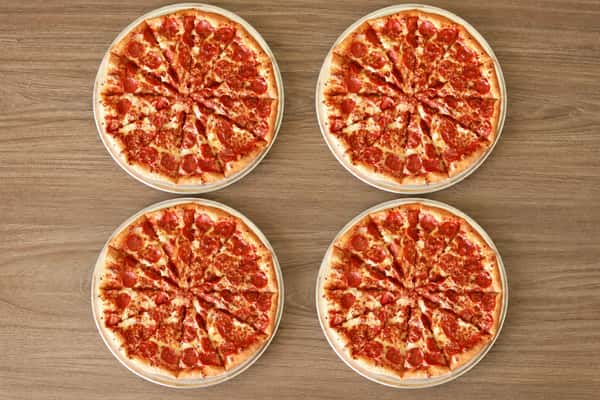 4 Large Pepperoni Pizzas