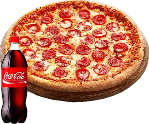 10" Small Pepperoni & 16oz Soda Bottle