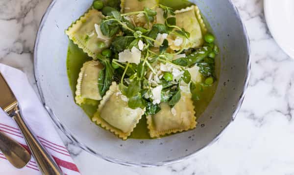 Pea and Mint Ravioli
