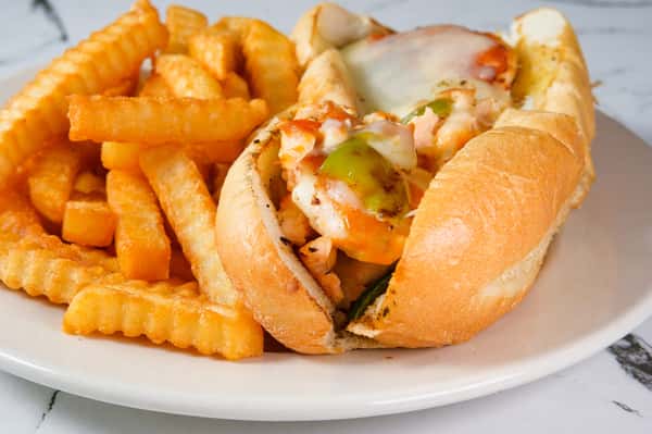 sandwich and fries