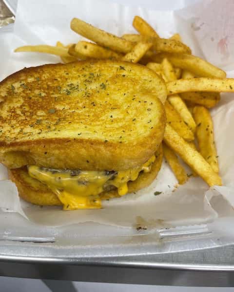 Toasted sandwich with fries