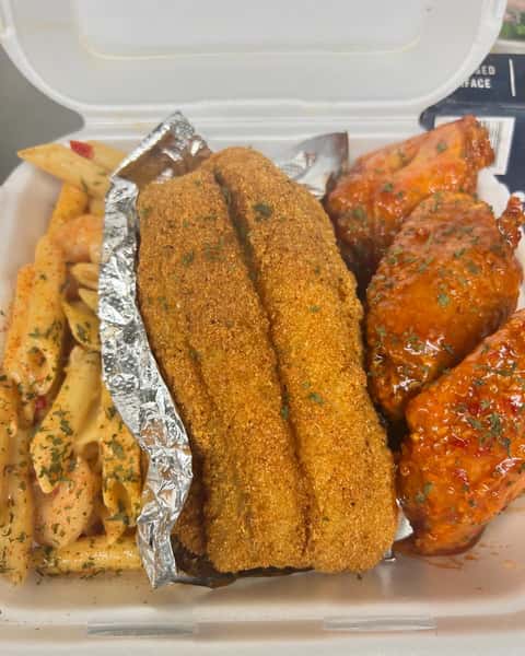 Mixed takeaway meal