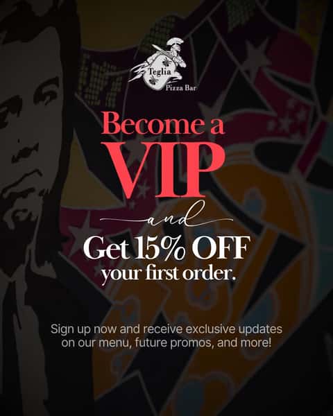 Want 15% off your very first order? ✨ Sign up to become a Teglia VIP and the discount is yours — plus exclusive updates on new menu items, promos, and more as they happen. It takes seconds and it's absolutely worth it.

Sign up on our website.