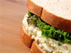 Chicken Salad Sandwich with lettuce on wheat bread