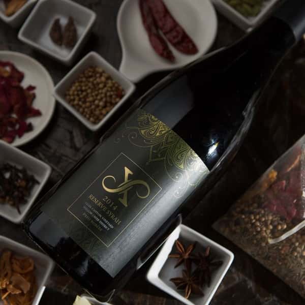 Wine bottle laying on table