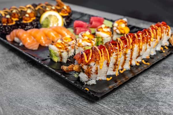 Wok N Fire Dragon Sushi Platter Main Menu Wok n Fire Asian Inspired Sushi Restaurant in